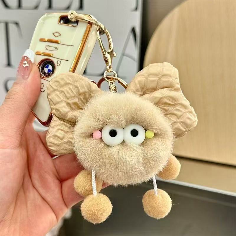 Wholesale New cute plush bow briquettes keychain